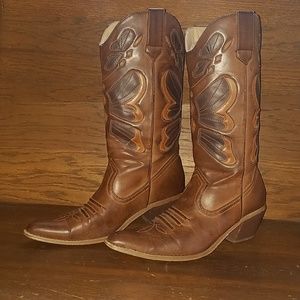 Embroidered Butterfly Cowgirl Boots!